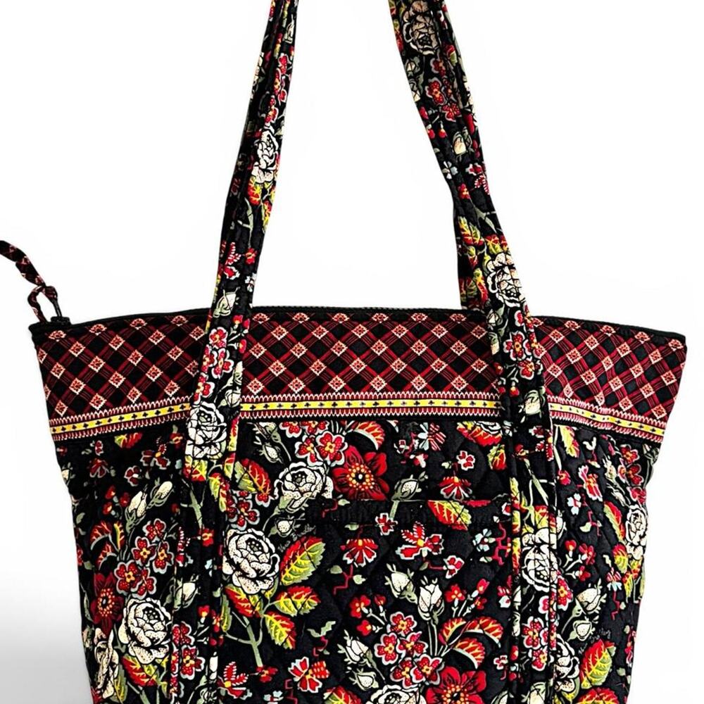 Vera Bradley Anastasia Large Tote Shoulder Bag Floral Quilted Zip